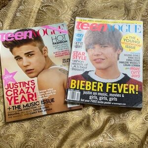 Teen Vogue Justin Bieber covers 
October 2010, May 2013